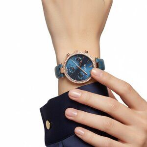 NWT Authentic August Steiner Quartz Diamond Blue Dial Women's Watch